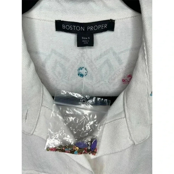 Boston Proper Women's Embroidered Jacket Multicolor Size Small Bohemian NWOT - Picture 7 of 16